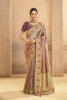  Mauve Silk Saree with Golden Zari Embroidery Designer Blouse
