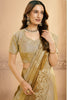 Golden Silk Saree with Heavy Embroidered Border and Designer Blouse