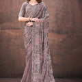 Designer Lavender Jimmy Choo Net Saree Party Wear