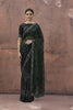 Black And Green Velvet Net Saree with Designer Party Wear