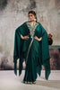Green Designer Saree Statement Kaftan Style Blouse Ready To Wear
