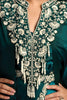 Green Designer Saree Statement Kaftan Style Blouse Ready To Wear