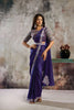 Royal Purple Designer Embroidered Saree Sequin Blouse Ready To Wear 