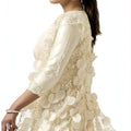 Off White Organza Saree Sequin Embroidered Border Designer Saree