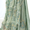 Mint Green Shimmer Saree Sequin Embroidered Net Pallu