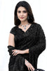Black Sequin Embroidered Designer Saree with Blouse