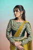 Olive Green Satin Designer Saree with Heavy Embroidered Blouse