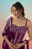 Wine Purple Satin Designer Saree with Embroidered Blouse Jacket