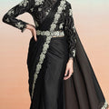 Black Satin Designer Saree with Heavy Embroidered Blouse