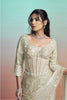 Elegant Beige Satin Designer Saree with Heavy Embroidered Blouse