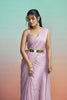 Lavender Satin Designer Saree with Stylish Embroidered Jacket