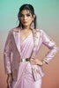 Lavender Satin Designer Saree with Stylish Embroidered Jacket