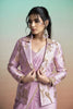 Lavender Satin Designer Saree with Stylish Embroidered Jacket