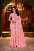  Pink Embroidered Designer Saree with Heavy Border 