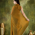 Mustard Yellow Olive Green Dual Tone Saree Designer Party Wear Saree