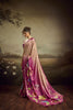 Magenta Pink Linen Silk Saree Floral Digital Print Designer Tassel Pallu