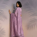 Pastel Lavender Silk Saree with Embroidered Border Designer Blouse