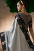 Grey Silk Saree with Black Contrast Border Rich Zari