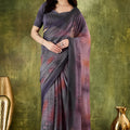 Multicolor Printed Designer Saree with Matching Blouse