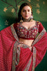 Red Bandhani Saree and Designer Blouse Festive Wear