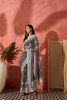 Grey Embroidered Georgette Saree with Designer Border Party Wear Saree