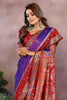 Royal Purple Silk Saree with Red Zari Woven Border Designer Pallu