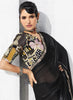 Black Designer Saree Border and Contrast Blouse Party Wear