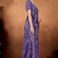 Purple Bandhani Floral Print Saree Designer Saree
