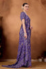 Purple Bandhani Floral Print Saree Designer Saree