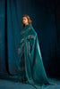 Teal Green Satin Silk Saree with Metallic Zari Designer Party Wear