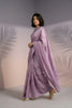 Pastel Lavender Silk Saree with Embroidered Border Designer Blouse