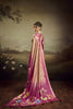 Magenta Pink Linen Silk Saree Floral Digital Print Designer Tassel Pallu