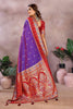 Royal Purple Silk Saree with Red Zari Woven Border Designer Pallu