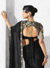 Black Designer Saree Border and Contrast Blouse Party Wear
