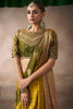 Mustard Yellow Silk Saree with Olive Green Border Rich Zari