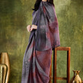 Multicolor Printed Designer Saree with Matching Blouse