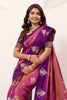 Purple Rani Pink Kanjivaram Silk Saree with Rich Gold Zari Border