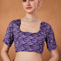Purple Bandhani Floral Print Saree Designer Saree