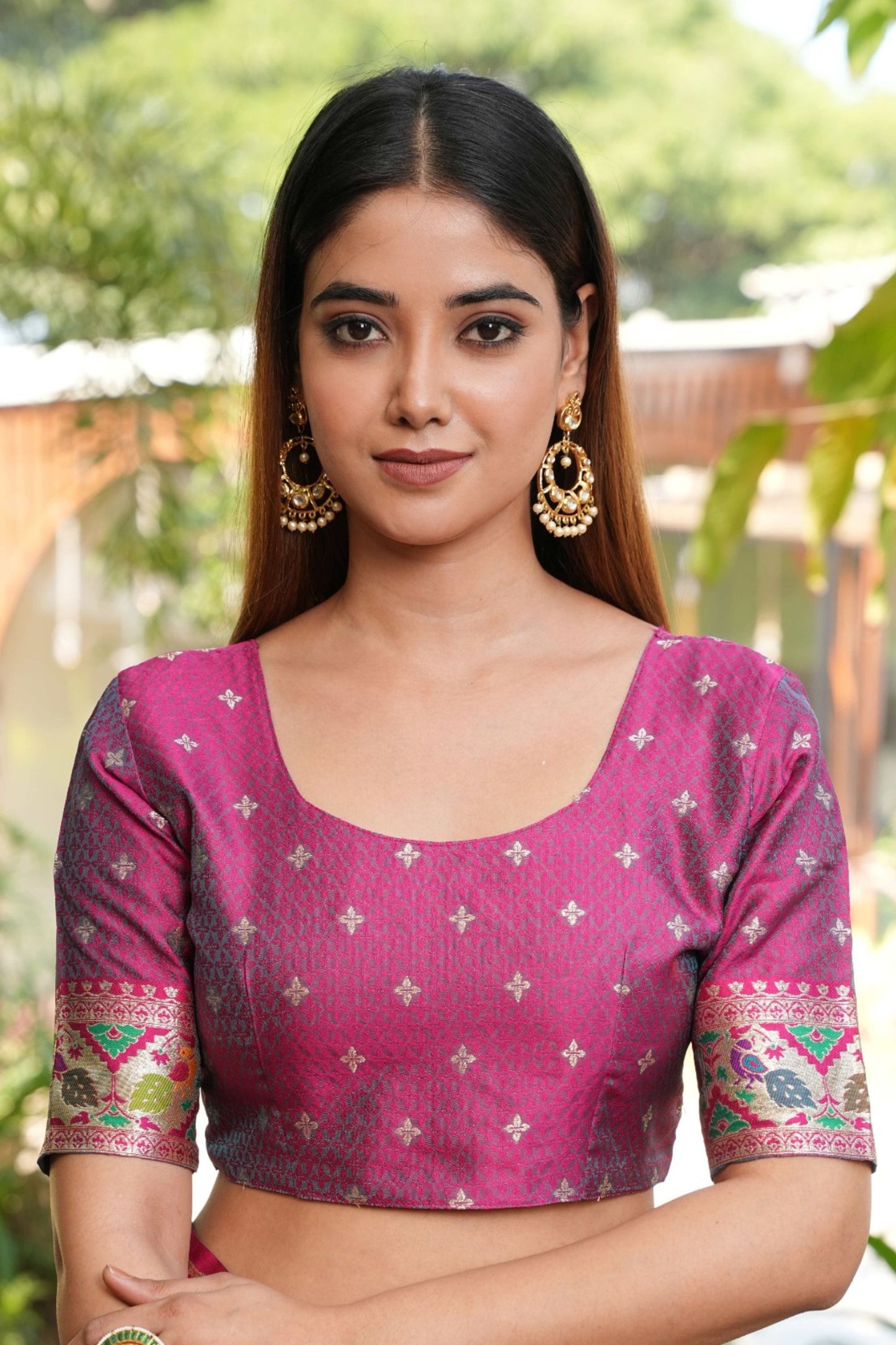 Teal Blue Silk Saree Pink Border Multicolor Peacock Zari Weaving Work