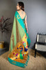Sea Green Soft Silk Saree with Contrast Designer Pallu Zari Work
