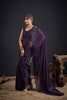 Dark Purple Embroidered Silk Saree with Designer Blouse