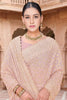 Beautifull Baby Pink Georgette Designer Saree Heavy Embroidery for Wedding