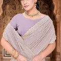 Stylish Lavender Soft Silk Saree Gold Zari Weaving Rich Border for Wedding