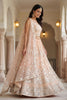 Wonderful Peach Embroidered Net Lehenga Choli with Dupatta for Wedding
