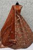 Fancy Orange Silk Heavy Embroidered Bridal Lehenga Choli with Net Dupatta for Wedding