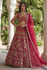 Stylish Rani Pink Silk Heavy Embroidered Bridal Lehenga Choli with Net Dupatta for Wedding