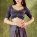 Multicolor Printed Designer Saree with Matching Blouse