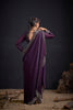 Wine Purple Silk Saree with Designer Embroidered Border