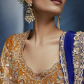 Luxury Royal Blue Embroidered Saree with Designer Blouse