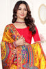 Yellow Multicolor Paisley Printed Saree with Designer Border